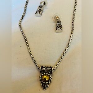 BRIGHTON Reversible Necklace and 2 Pr Earrings- STUNNING!
